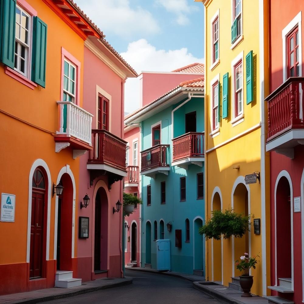 Colorful historic architecture in Philipsburg